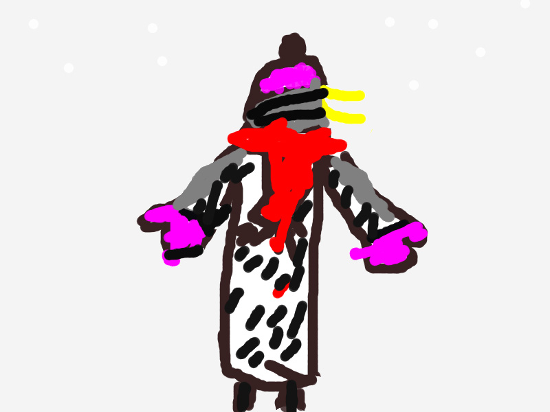 Der_eingepackte Pinguin_im Schnee-1